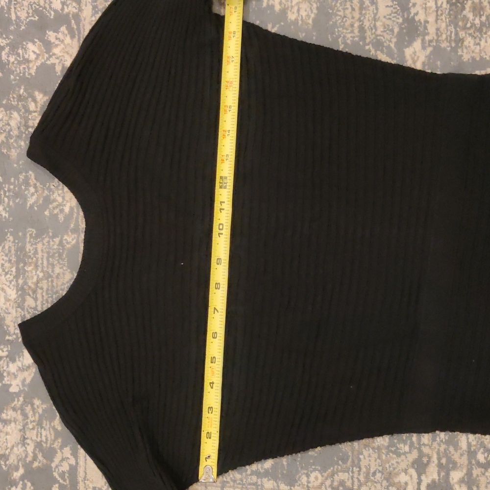 New!Love Token Black Asymmetrical Knit Sweater Dress Long Sleeves Sz Med - Picture 9 of 13